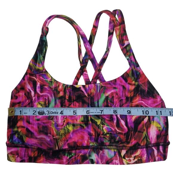 Lululemon Sports Bra Women's Size 4 Energy Bra Multicolor Abstract Criss Cross - Picture 9 of 9
